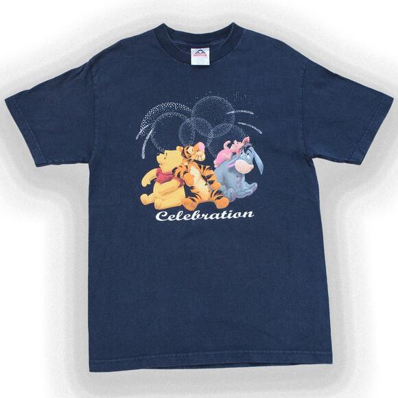 Navy Blue Vintage 90's Disney Celebration Graphic Tee - Picture 1 of 7